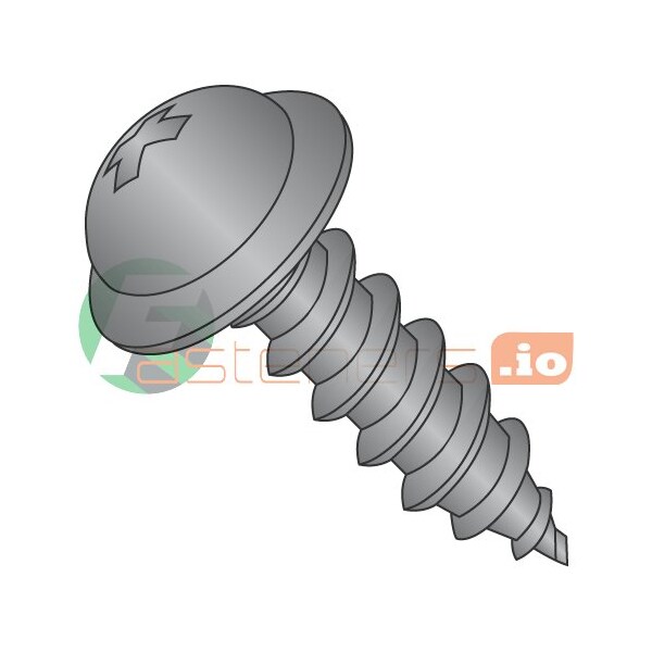Newport Fasteners Sheet Metal Screw, #8 x 3/4 in, Black Oxide Steel Round Head Phillips Drive, 6000 PK 301972 - main